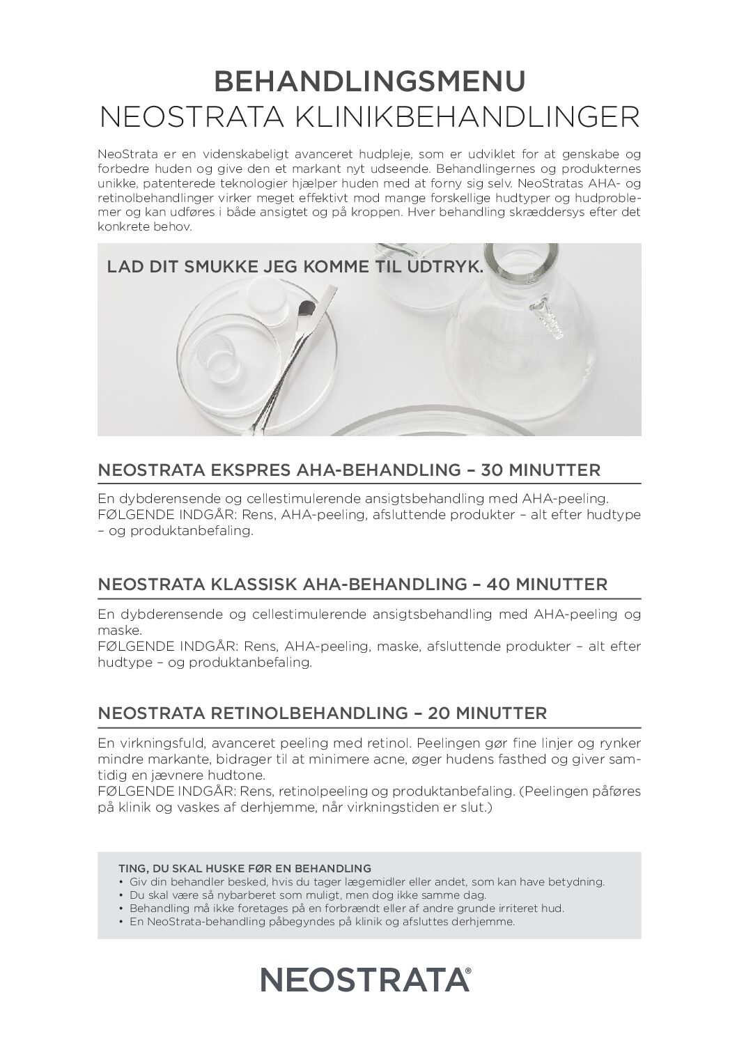 Behandlingsmeny NEOSTRATA
