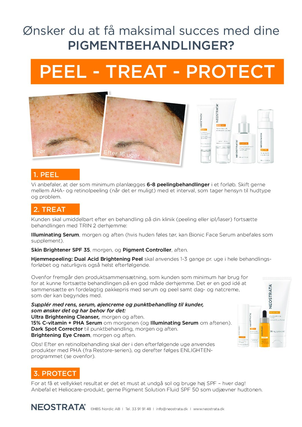 Behandlingsplan NEOSTRATA pigmentbehandlinger med Enlighten-serien