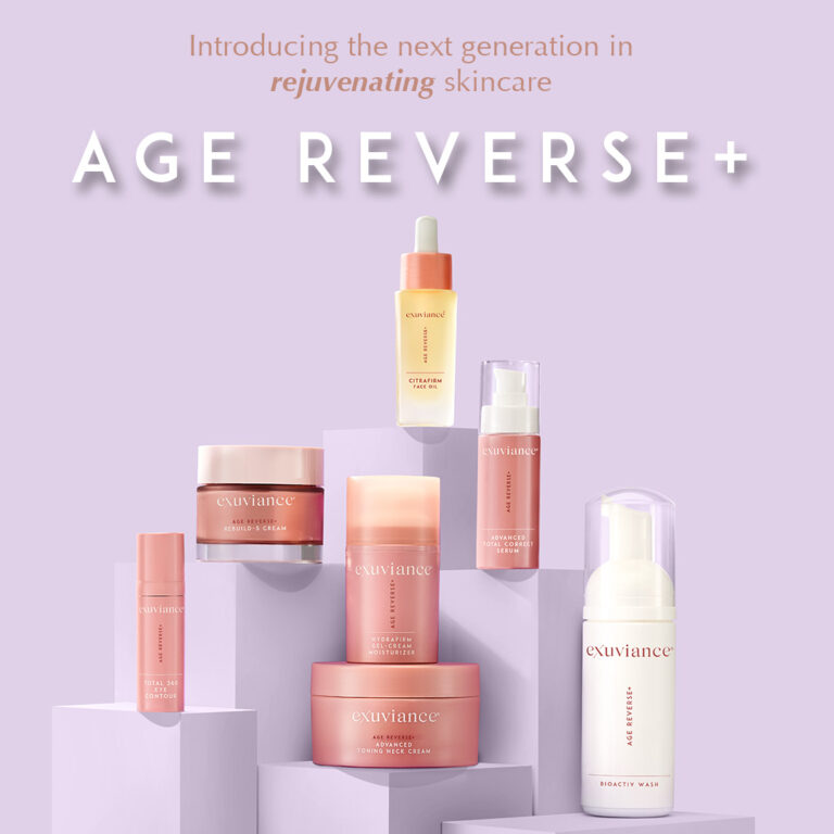 Billede til sociale medier Exuviance Age Reverse gruppbild med text