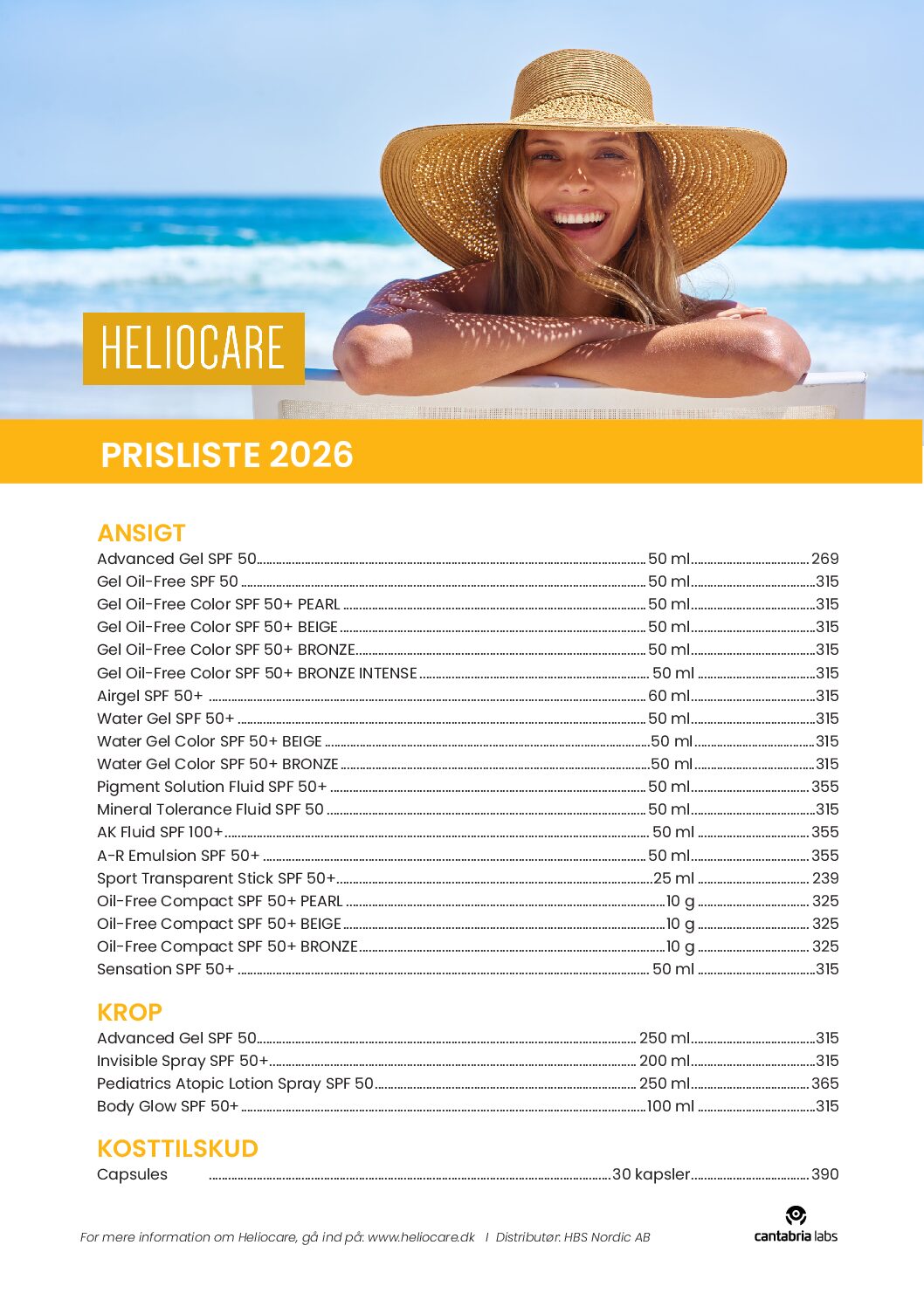 Prisliste Heliocare 2026 (Kunde)