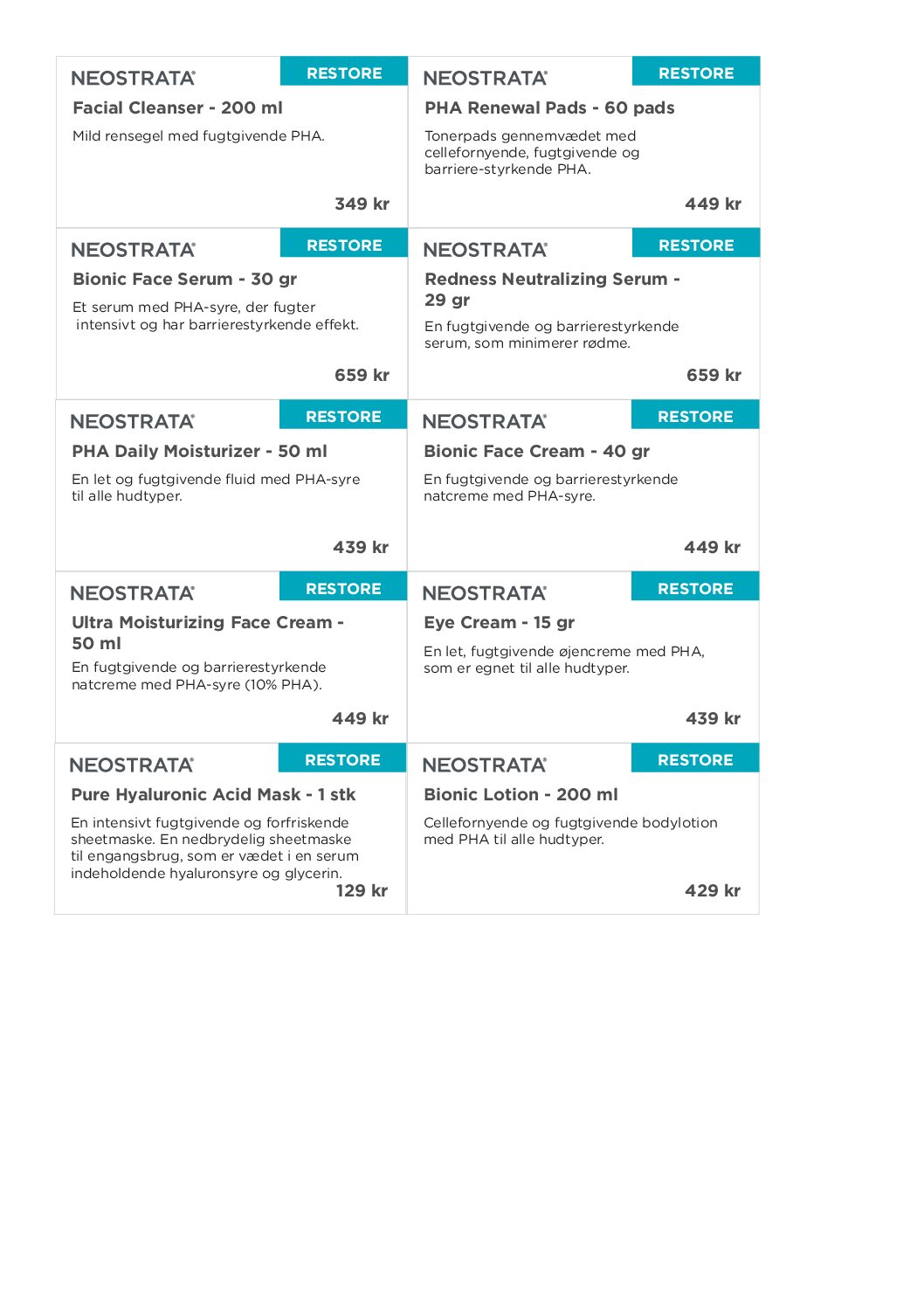 Hyldeforkanter NEOSTRATA