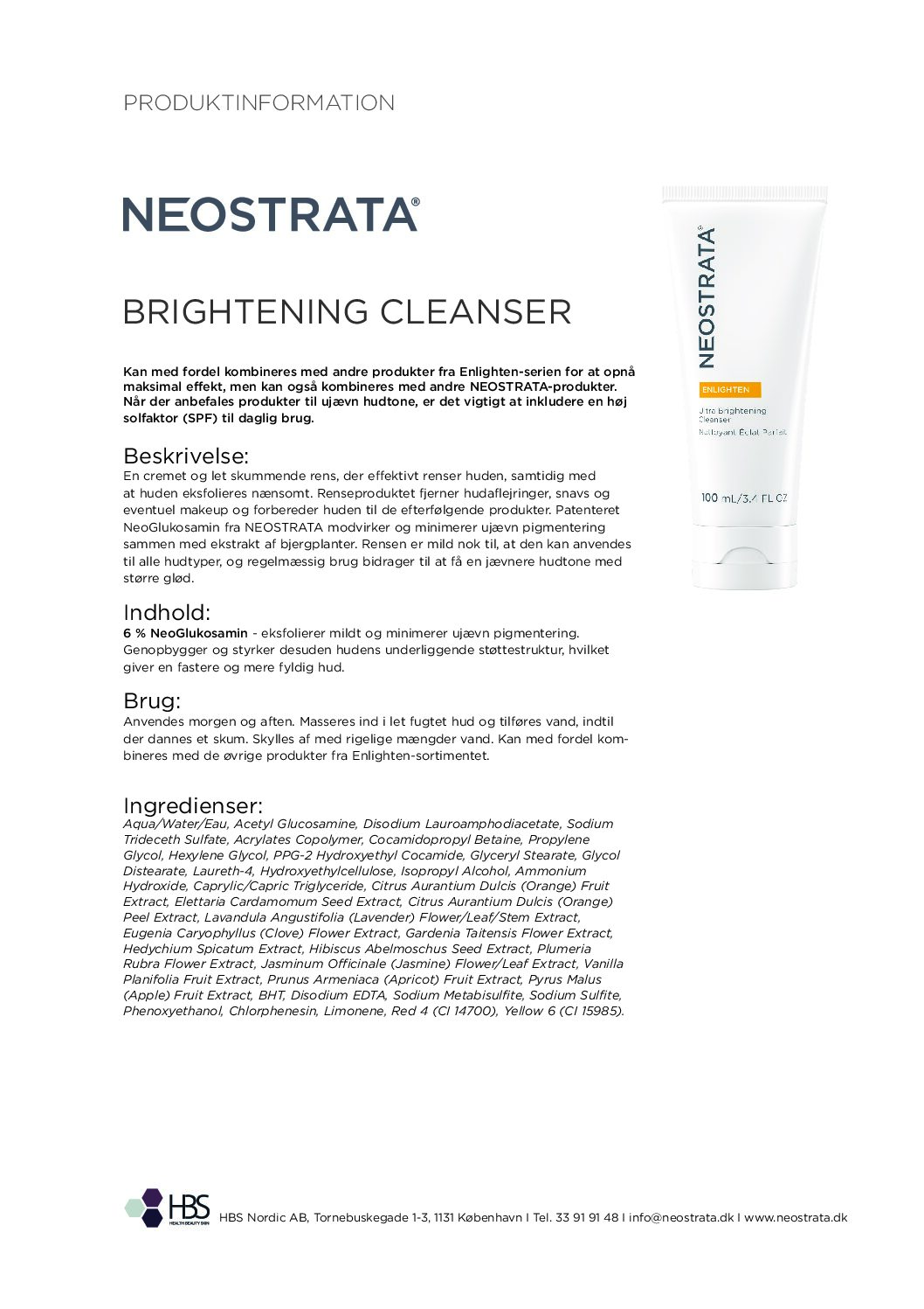 Produktblad Brightening Cleanser