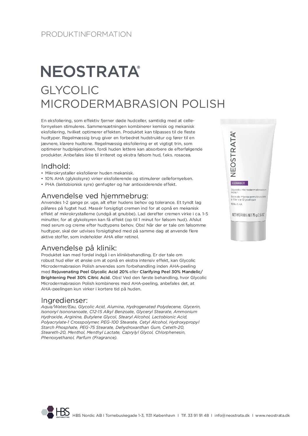 Produktblad Glycolic Microdermabrasion Polish