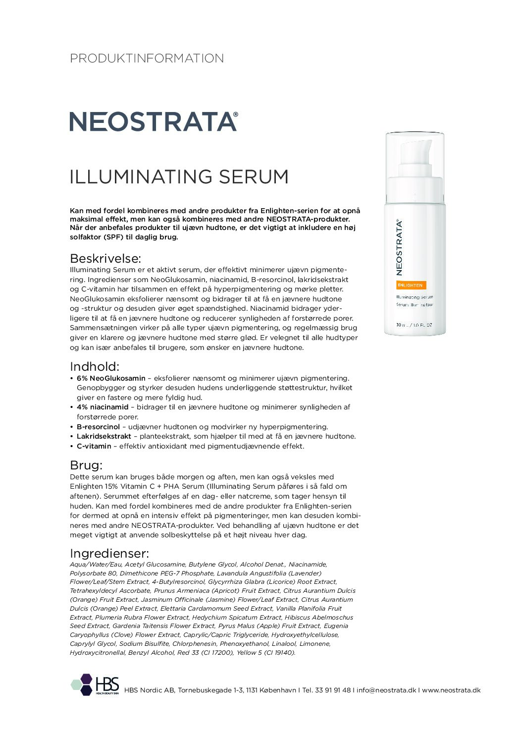 Produktblad Illuminating Serum