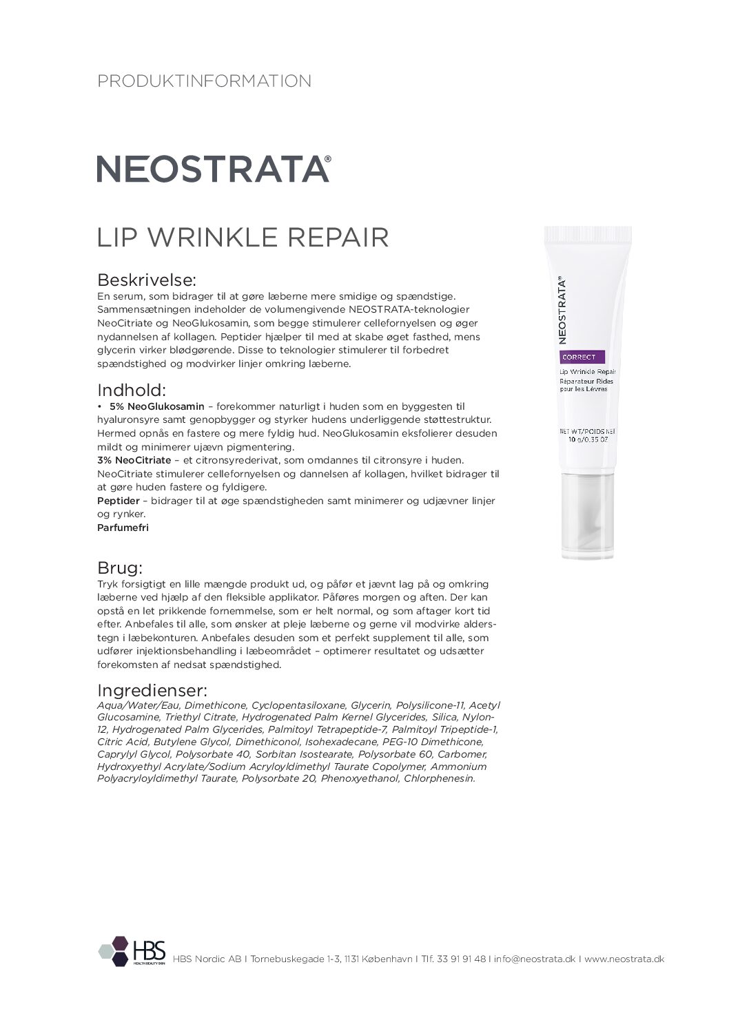 Produktblad Lip Wrinkle Repair