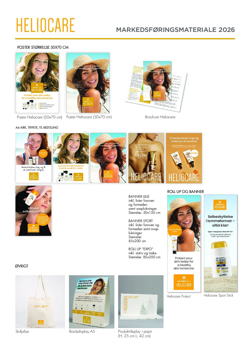 Heliocare markedsføringsmateriale
