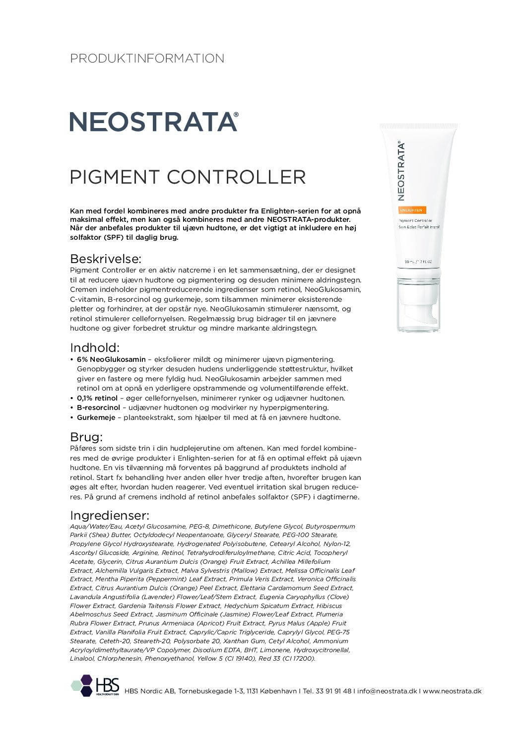 Produktblad Pigment Controller