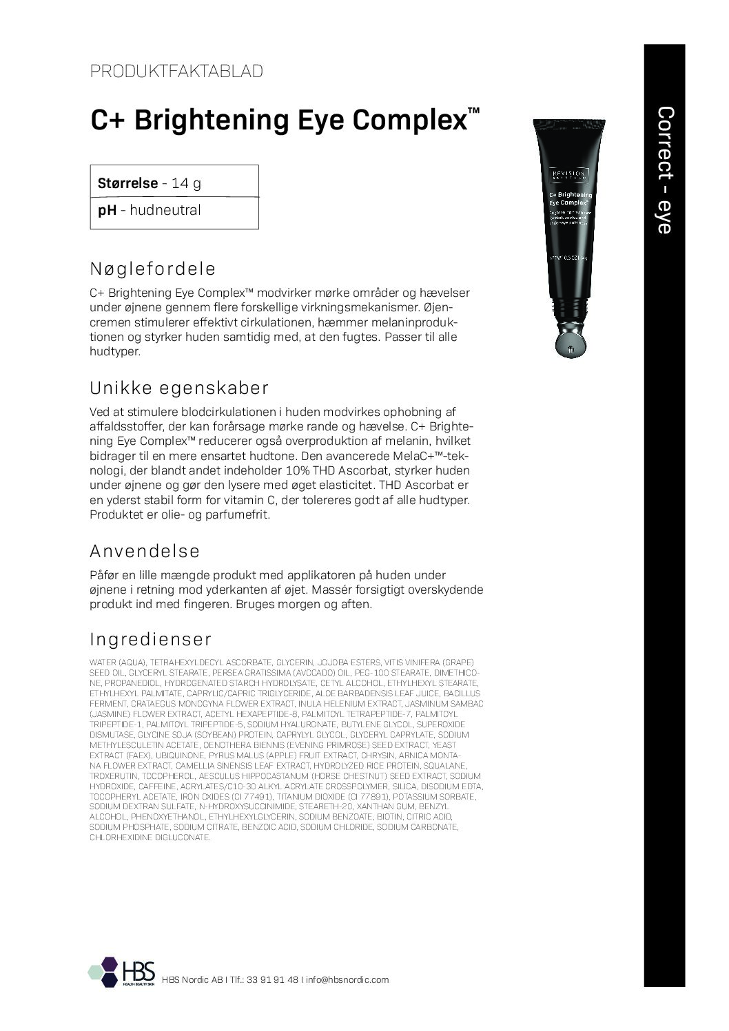 Produktblad C+ Brightening Eye Complex