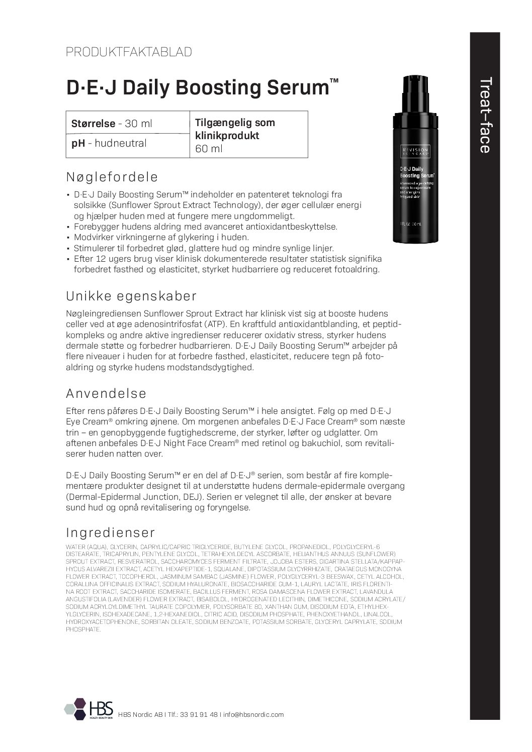 Produktblad D·E·J Daily Boosting Serum™