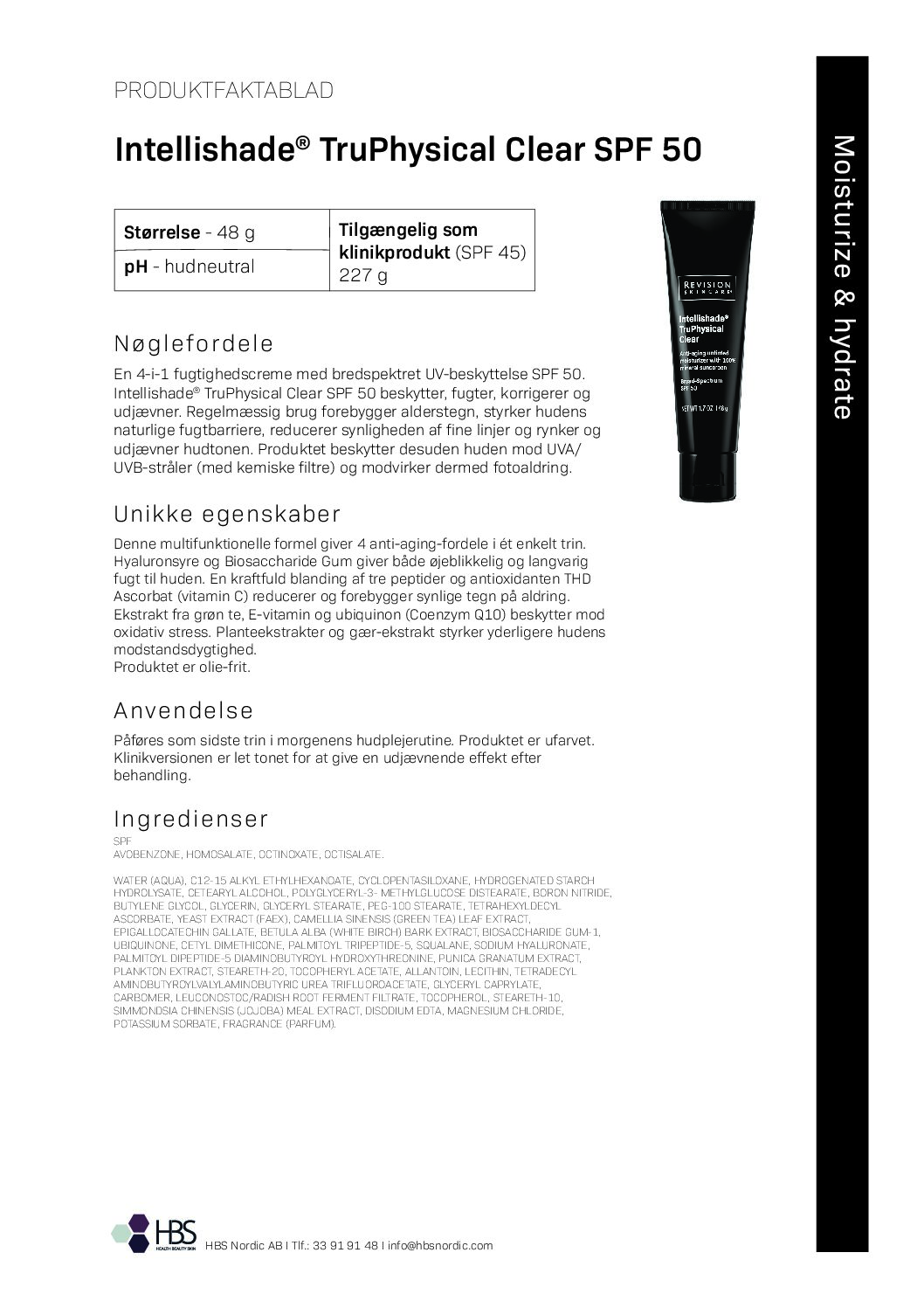 Produktblad Intellishade TruPhysical Clear SPF 50
