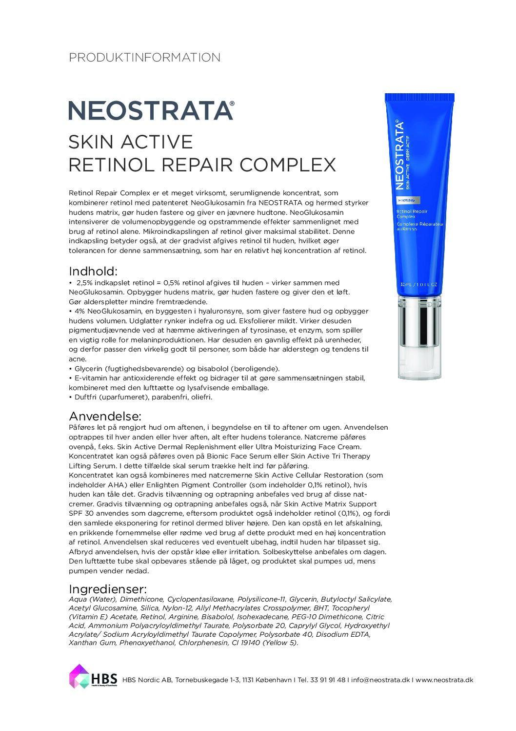 Produktblad Retinol Repair Complex