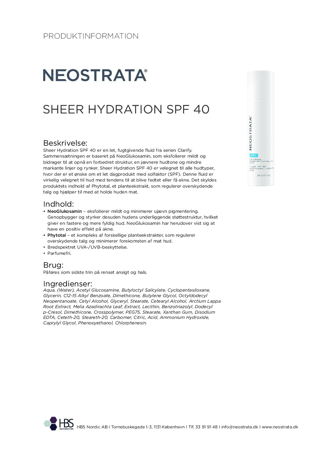 Produktblad Sheer Hydration