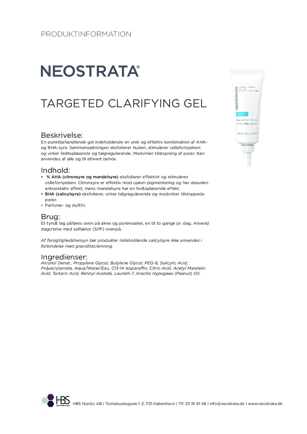 Produktblad Targeted Clarifying Gel