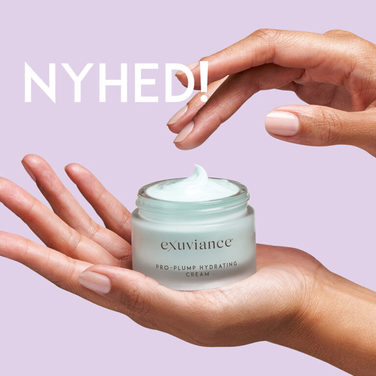 Billede til sociale medier Exuviance Pro-Plump Hydrating Cream hænder NYHED kvadrat
