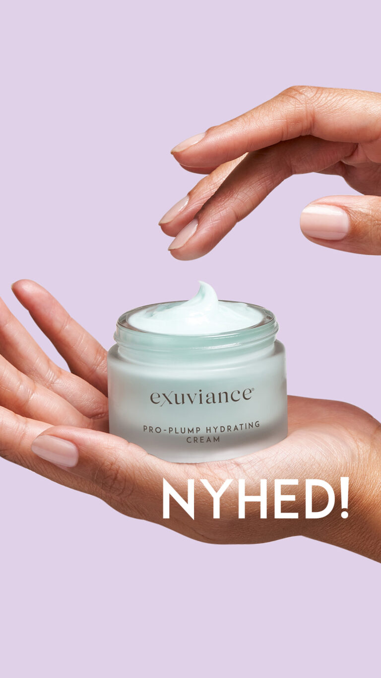 Billede til sociale medier Exuviance Pro-Plump Hydrating Cream hænder NYHED story