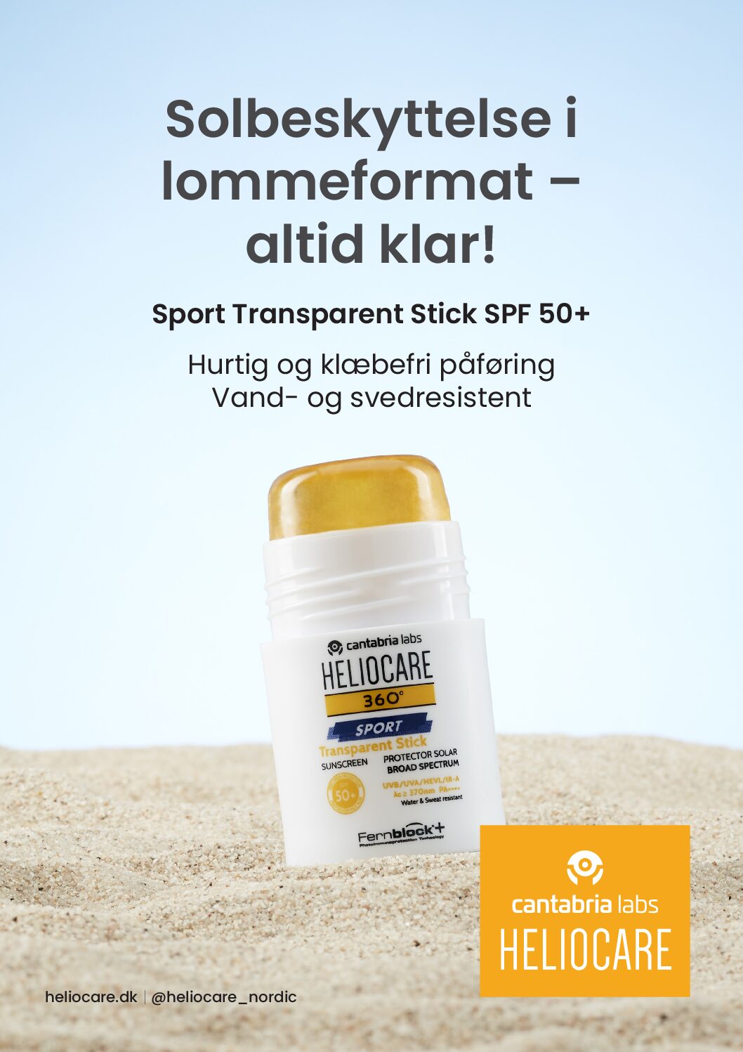 A4-skilt  Heliocare Sport Transparent Stick