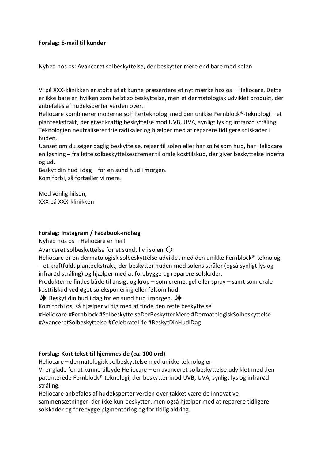 Brandtekst Heliocare